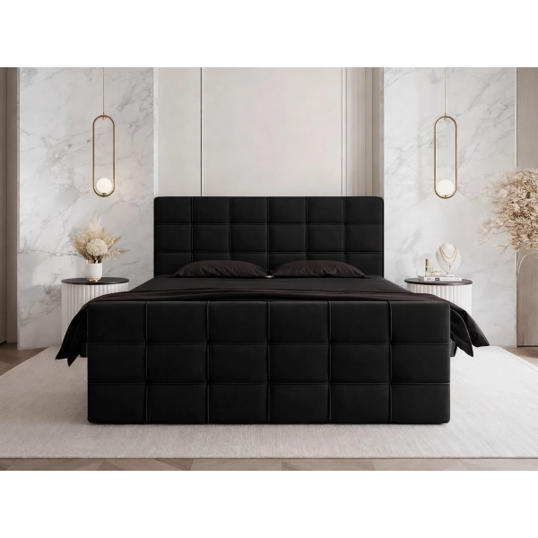 PRAKTYCZNE ŁÓŻKO KONTYNENTALNE DO SYPIALNI PAROS 140X200 Z MATERACEM - PRZÓD